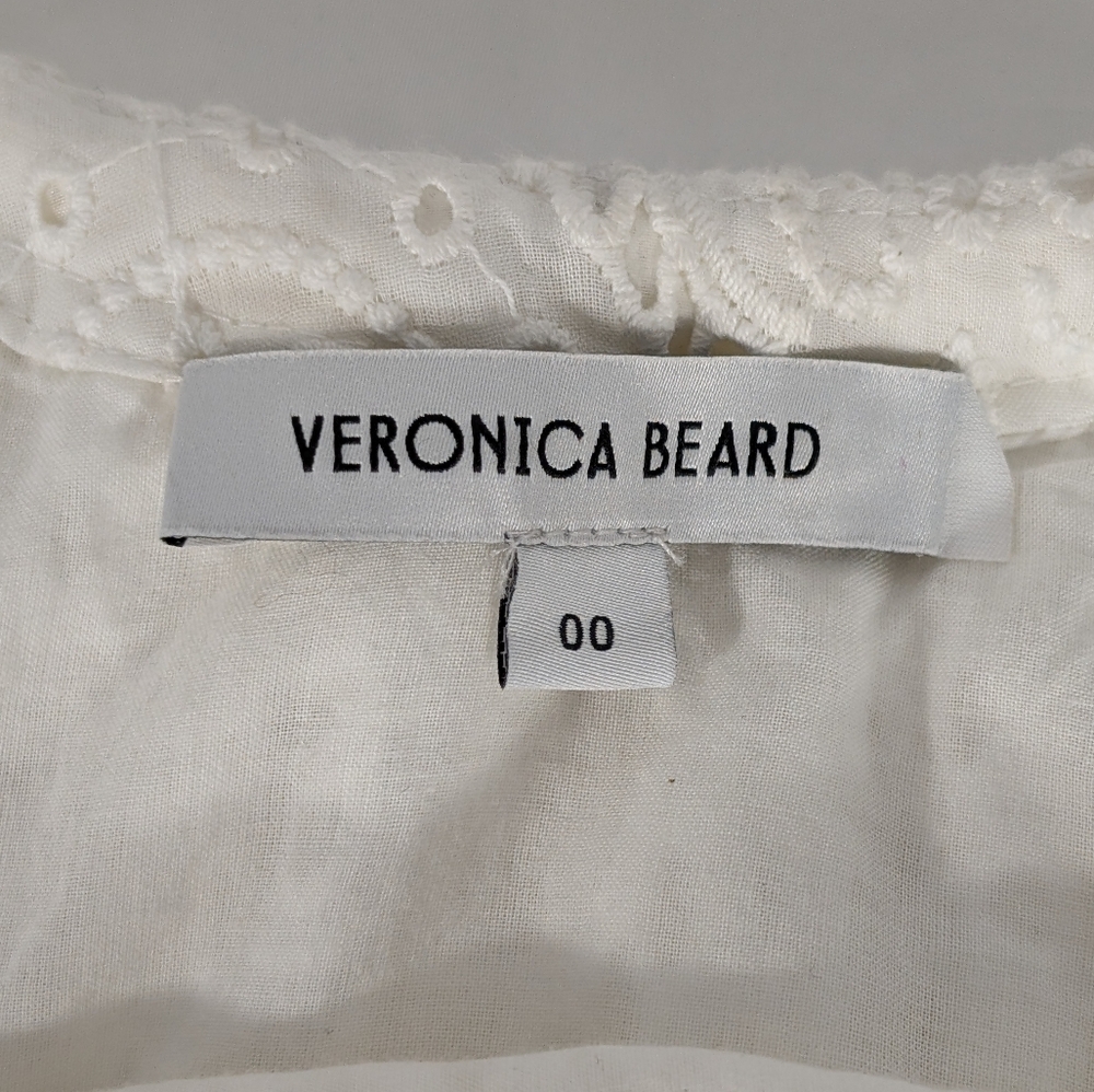 New Veronica Beard Calibra Broderie Eyelet Long-Sleeve Tiered Dress Size 00 - Picture 6 of 12